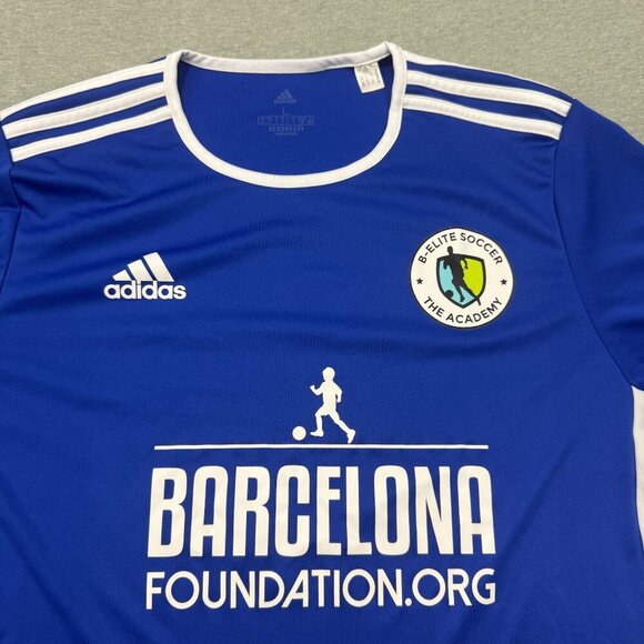 Adidas Mens Fitted Soccer Jersey Athletic Blue Size Large Sport Performance - Picture 2 of 5